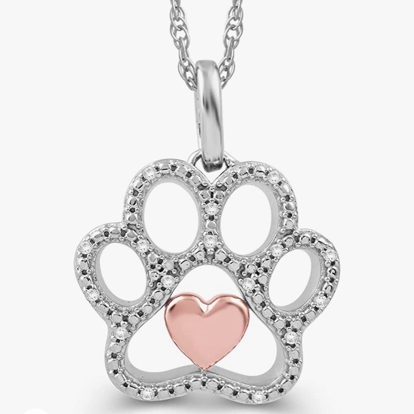Forever In Heart Paw Print Necklace - Picture 5 of 5